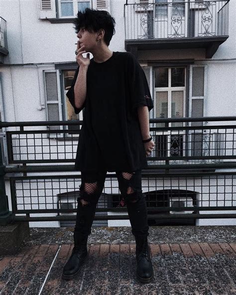 Aesthetic Black Outfits For Males Punk Outfits Goth Guys Ftm Outfits