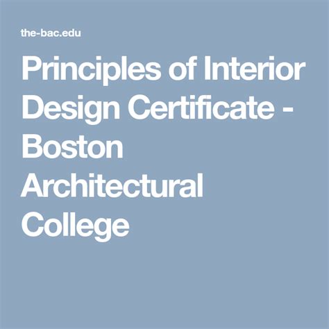 Principles Of Interior Design Certificate Boston Architectural