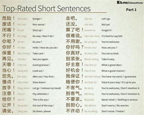 Top Rated Short Sentences Chinese Language Learning