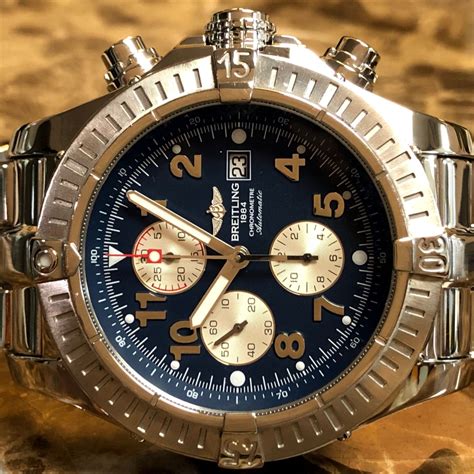 Breitling Super Avenger Blue Dial Automatic 48mm A13370 Box Papers Movement Automatic