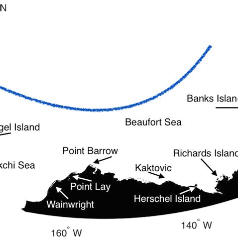 Map Of The Beaufort And Chukchi Study Region Places Mentioned In The