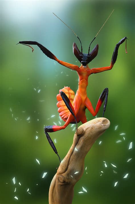 Artstation Kung Fu Mantis Farhan Hauzan Nadhir Weird Insects