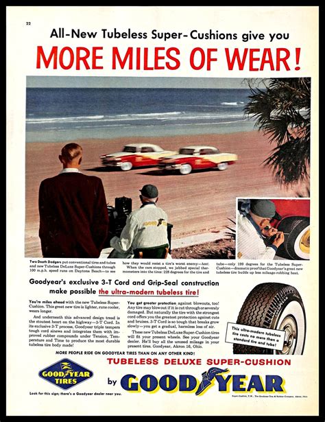1950s Goodyear Tires Ad Goodyear Tires Old Ads Daytona Beach