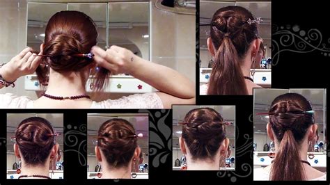 5 Ways To Do A Chinese Bun Long Hair Updo With Hair Stick Youtube