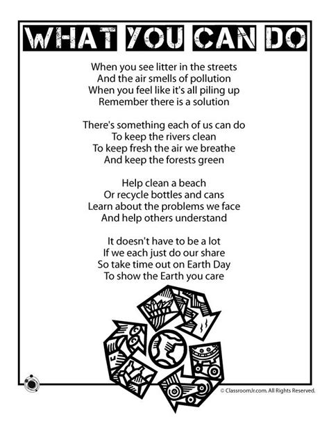 Earth Day Kids Poem What You Can Do Earth Day Poems Kids Poems