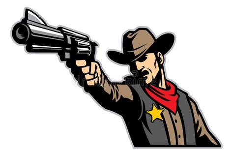 Cowboy Aiming A Pistol Gun Stock Vector Illustration Of Finger 10081626