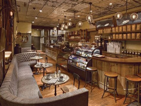 Cozy Coffee Shop Interior Design Wallpaper Rustic Coffee Shop