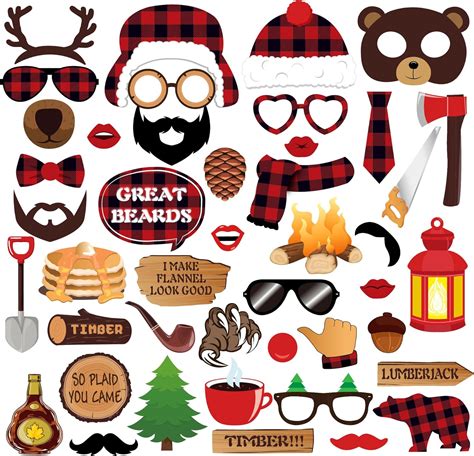 Lide Road 44 Pcs Lumberjack Photo Props Lumberjack Photo