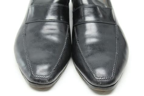 Vtg Arbiter Mens Dress Shoes 425 Us 9 Black Leather Strap Loafer V