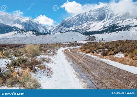 Desert Mountain Road In Winter Stock Photo Image Of Mountains Desert