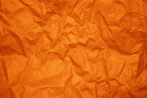 Crumpled Orange Paper Texture Picture Free Photograph
