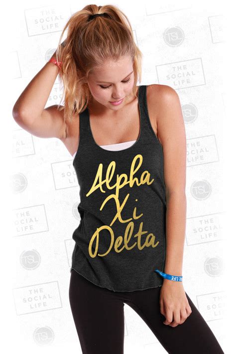 Alpha Xi Delta Gold Foil Tank The Social Life