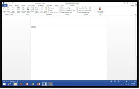 How To Access The Header Area In Microsoft Word 2013 Teachucomp