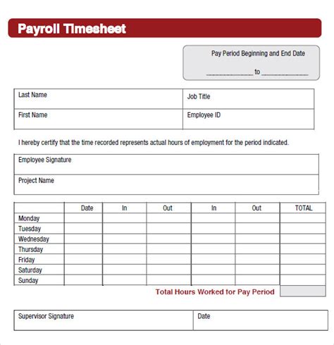 Maybe you would like to learn more about one of these? FREE 11+ Sample Payroll Timesheets in | Google Docs ...