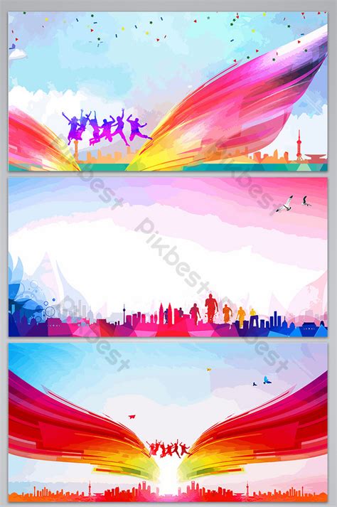 hand drawn sketch running youth poster background image