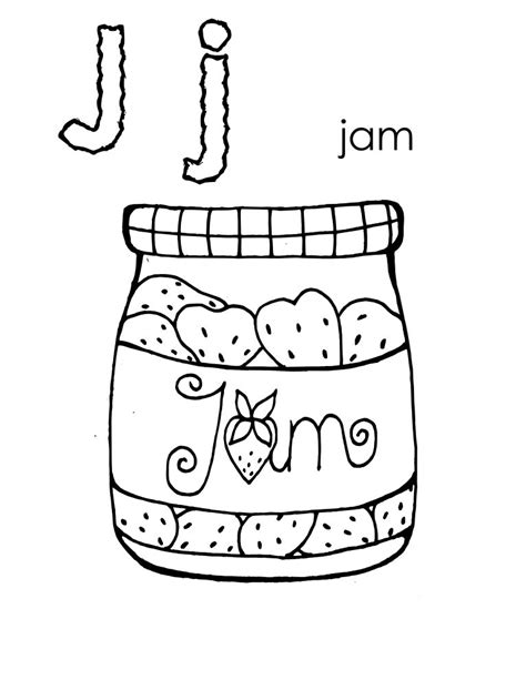 J is for jeep coloring page. Letter J coloring pages to download and print for free