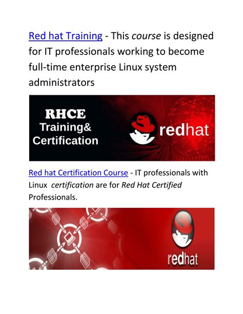 Ppt Red Hat Certification Course Red Hat Courses Red Hat Training