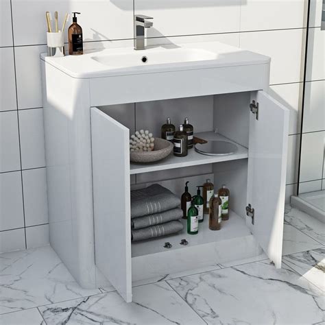 Mode Purity Ice White Floor Mounted Vanity Unit With Basin 800mm