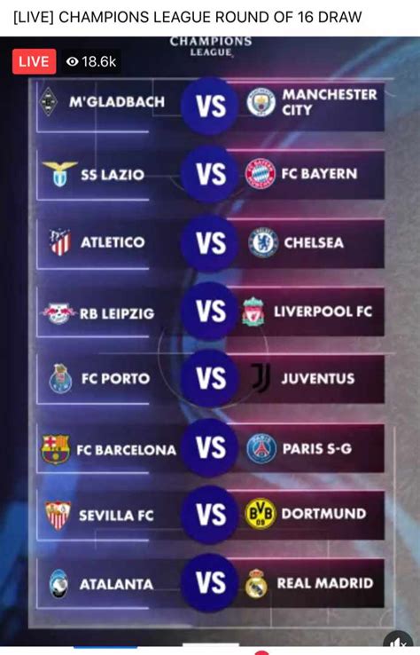 Ucl dates for your diary. UEFA Champions League 2020/2021 Round Of 16 Draw - Sports (3) - Nigeria