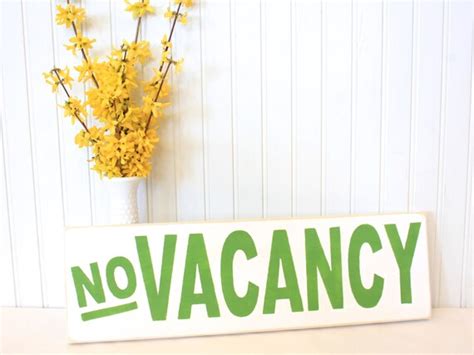 No Vacancy Hand Painted Wood Sign Bathroom Sign Vintage Sign