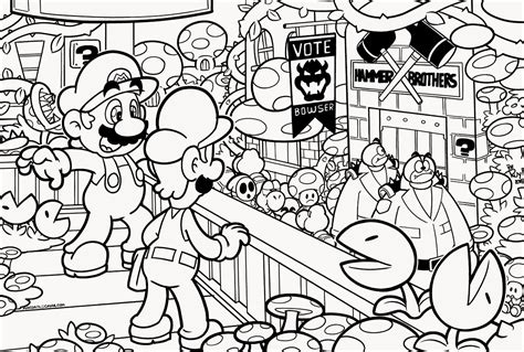 Kleurplaat Super Mario
