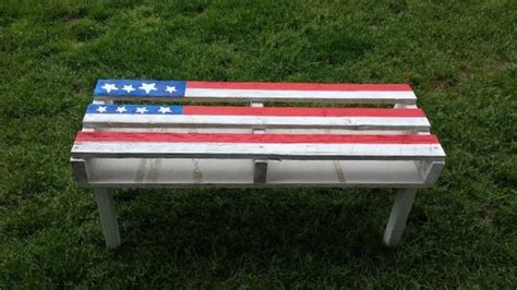 Items Similar To Pallet Bench American Flag Hand Painted On Etsy