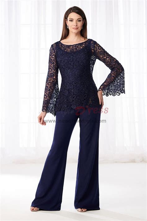 charcoal gray mother of the bride pant suits dresses lace two piece pants outfits nmo 530