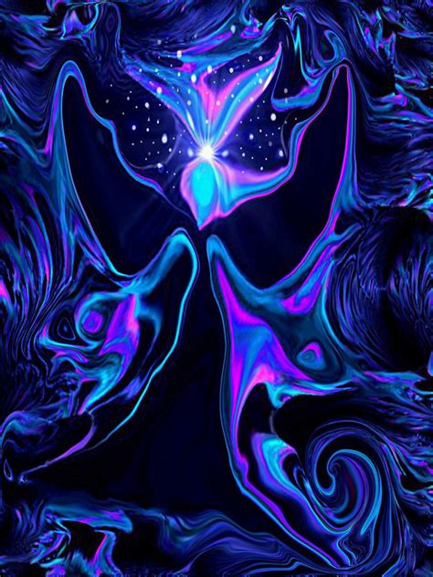 Angel Art Lucid Dreams Black Purple Mystical Decor