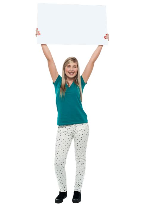 Girl Holding Banner Png Stock Images Png Play