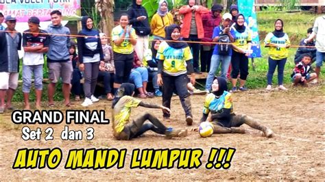 Momen Final Voli Putri Paling Seru Lapang Becek Auto Mandi Lumpur Final Rm Cup Bina Muda Vs
