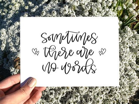 Sometimes There Are No Words Card Sympathy Card Thinking Of You Card