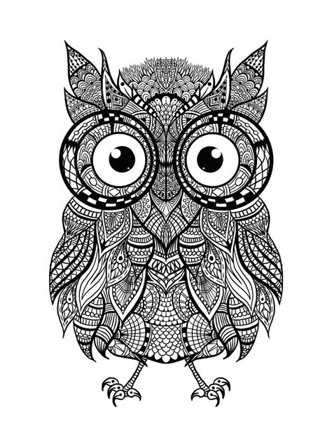 Free printable owl coloring pages for adults and teens. Hey everyone! Check out this awesome intricate owl for ...