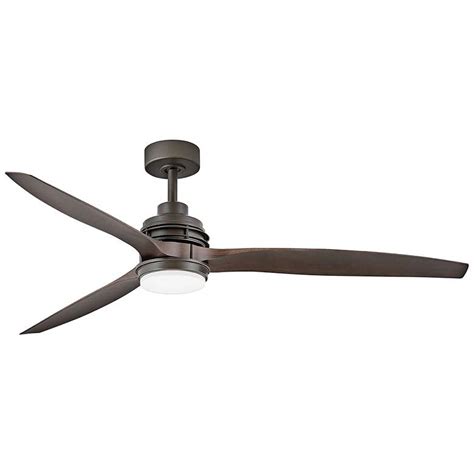 The rich espresso bronze finish has a rustic feel. 60" Hinkley Artiste Matte Bronze LED Wet-Rated Ceiling Fan ...