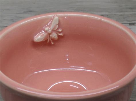 Pink Queen Bee Bowl Small Ceramic Bowl Handmade Pottery By Heidi