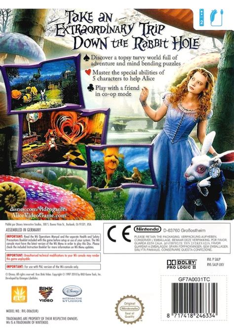 Alice In Wonderland Boxarts For Nintendo Wii The Video Games Museum