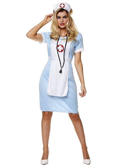Pale Blue Knee Length Nurse Costume Vintage Nurse Costume For Women