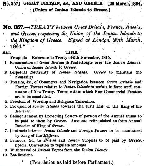 Democracy Street The Treaty Of London 1864