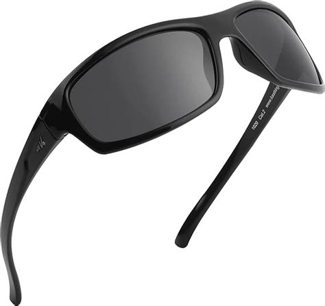 kastking kateel polarized sport sunglasses for men and women gloss black frame smoke lens