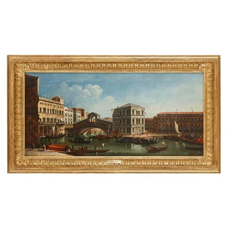 Unknown Two Venetian Vedute Oil Paintings In Giltwood Frames After