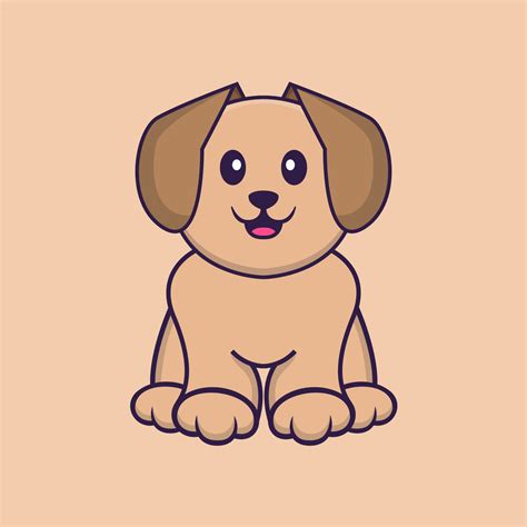 Cute Dog Cartoon Character Vector Illustration 4244268 Vector Art At