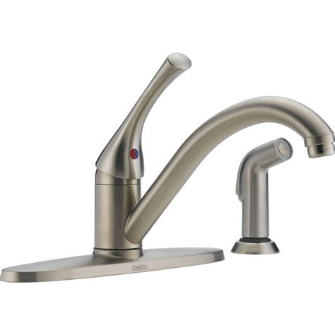 Most delta faucets feature simple installation. Delta Classic Single-Handle Standard Kitchen Faucet with ...