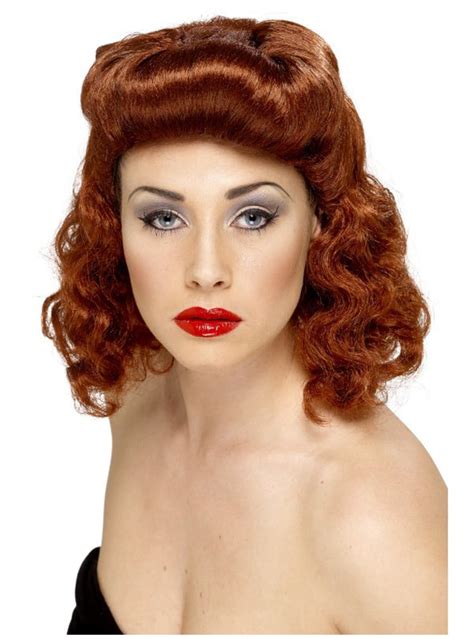Curly Auburn Pin Up Girl Wig Express Delivery Funidelia