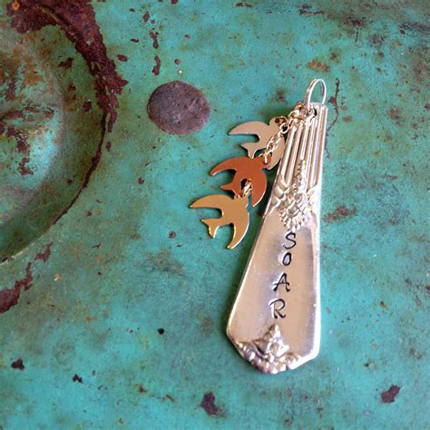 Vintage Upcycled Spoon Fork Jewelry Pendant By Juliesjunquetique