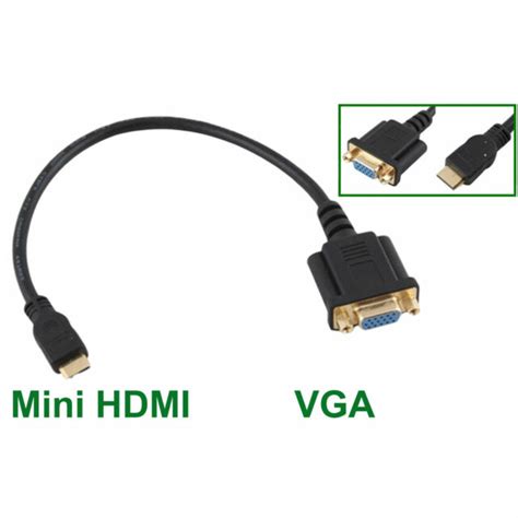 1080p Mini Hdmi Male To Db15 Vga 15pin Female Video Av Adapter Cable