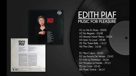 A2 No Regrets Edith Piaf Music For Pleasure Vinyl Winyl 1961 Youtube
