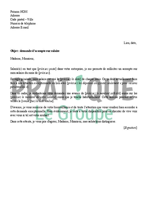 Lettre de demande sur salaire à son employeur