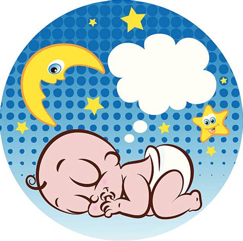 Best Baby Boy Sleeping On The Moon Among The Stars Illustrations