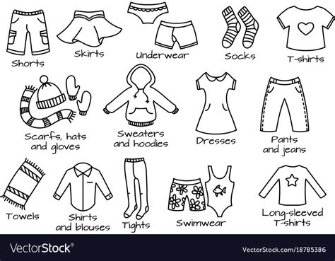 Types Of Clothes Icons Royalty Free Vector Image
