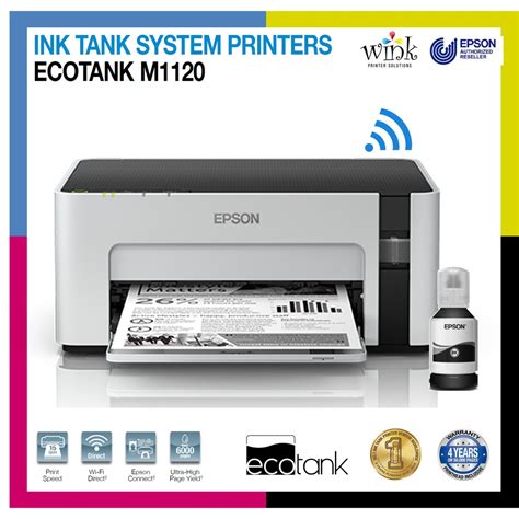 Epson EcoTank Monochrome M Wi Fi Ink Tank Printer Shopee Philippines