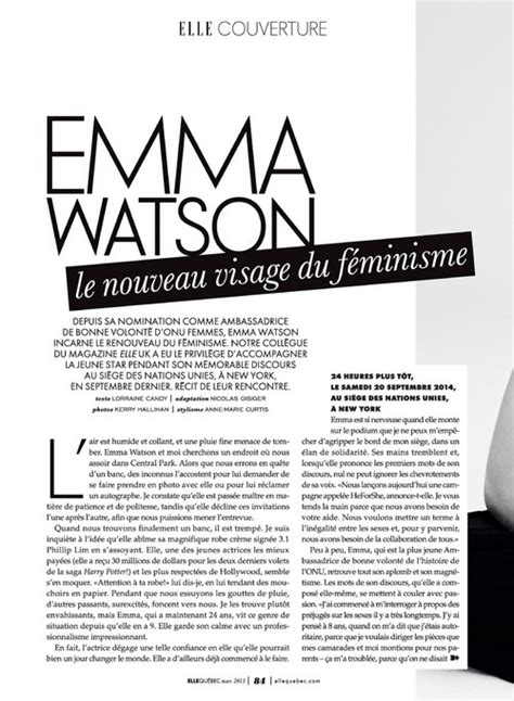 Emma Watson Updates Emma Watson Covers Elle Québec March 2015